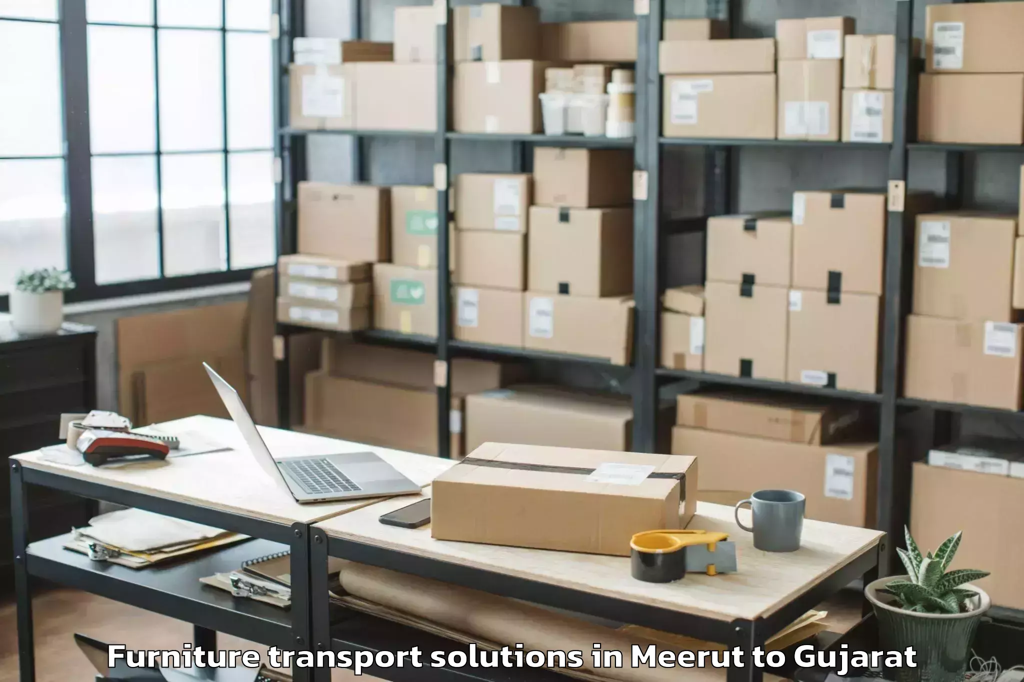 Trusted Meerut to Bansda Furniture Transport Solutions